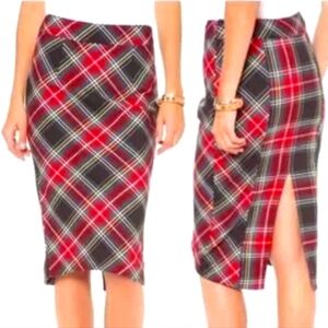 Free People Lady Macbeth Plaid Pencil Skirt